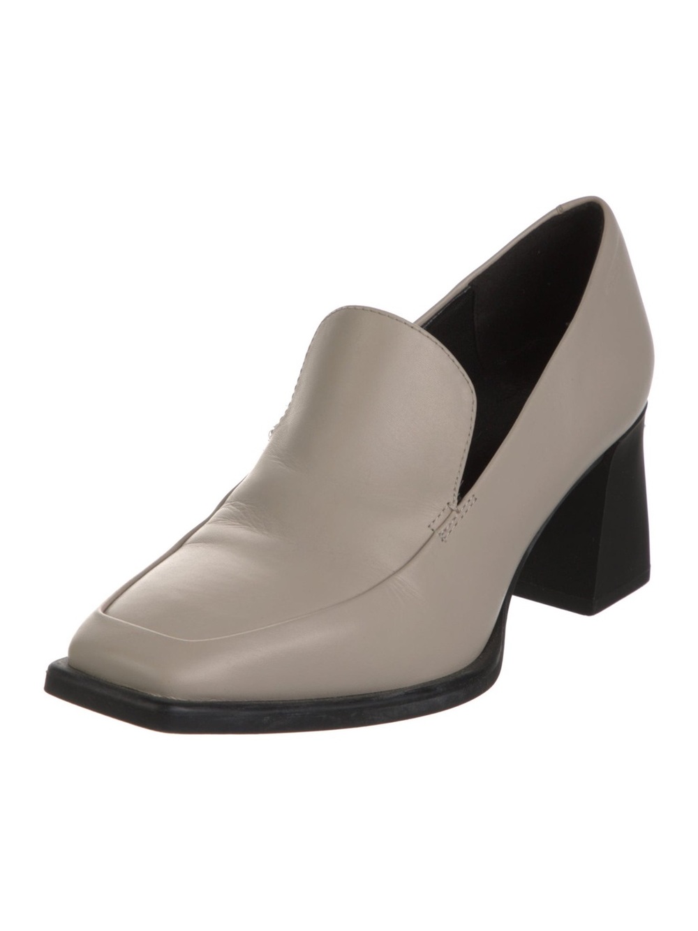 Vagabond Hedda Ivory White Leather Square Toe Block Heel Size 6